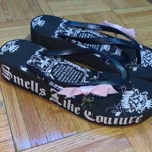 Juicy Couture platformed flip flops